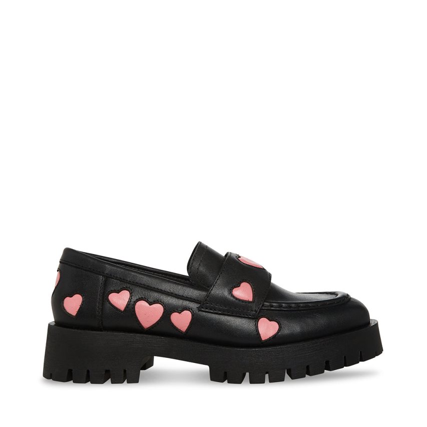 Loafers Steve Madden Lawrence-h Cuero Mujer Negras | ES FP9ES8